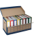Archivcontainer 2708, A4, braun/blau, Wellpappe