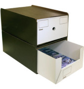 Schubladenbox 331101 dunkelbraun/weiß 1 Schublade geschlossen