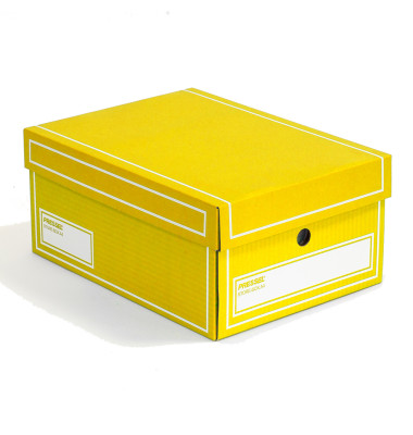 Archivbox, Wellpappe, mit Deckel, A4, 25,5x35x15,5cm, gelb