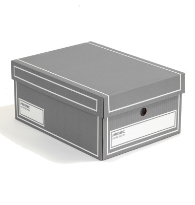 Archivbox, Wellpappe, mit Deckel, A4, 25,5x35x15,5cm, grau