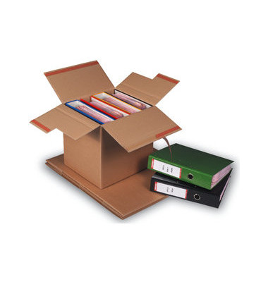Ordnerversandkartons Ordnerversandbox 9309 braun, f&uuml;r 3-4 Ordner 80mm, innen 325x295x325mm, Wellpappe