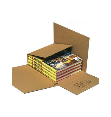 Buchverpackung Multi-Mail 962 braun, für A4+, innen 325x250x10-140mm, Wellpappe 1-wellig
