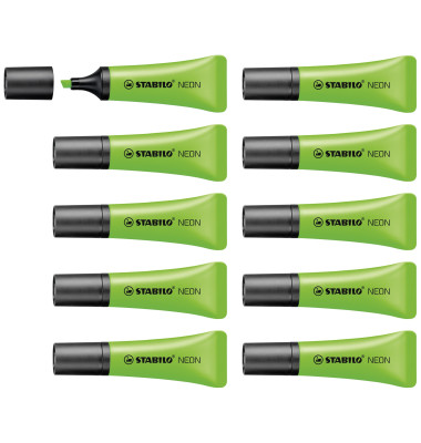 Textmarker STABILO Neon, 72/33, grün, 2-5mm Keilspitze