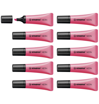 Textmarker STABILO Neon, 72/56, pink, 2-5mm Keilspitze