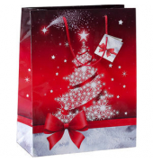 Geschenktasche GT 023 Sparkling Tree, Weihnachten, Sparkling Tree, mit Glanzlackierung und Geschenkanhänger, Sparkling Tree, 17c