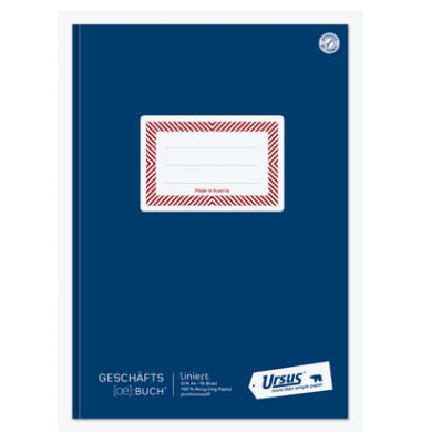 Geschäftsbuch 608394, OE, blau, A4, liniert, 70g, 96 Blatt / 192 Seiten