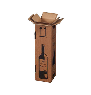 Versandkarton 222 103 020 braun, bis DIN Versand einer Flasche 0,75 Liter bis maximal 1,0 Liter (PTZ-gepr&uuml;ft, DHL- und UPS-zerti