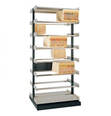 Doppel-Anbauregal OrgaClass grau 100x225x78cm