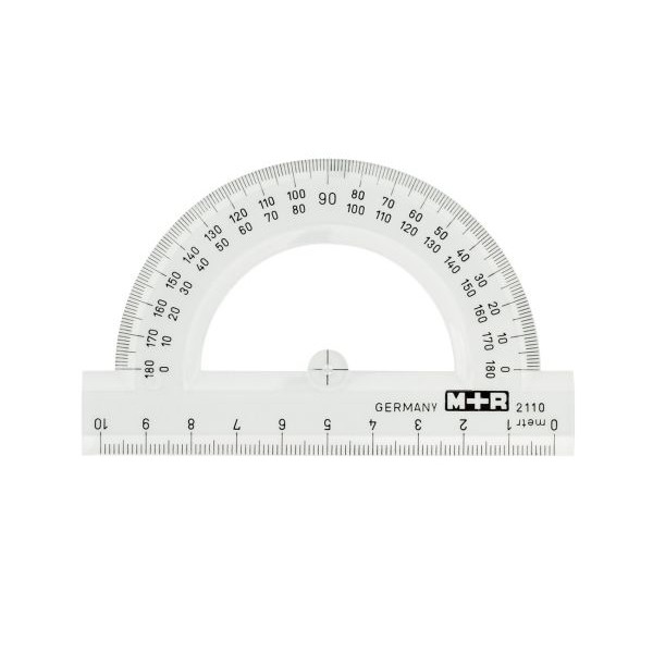 10 Stück M+R Kunststoff-Winkelmesser 721100000 glasklar 10cm mit Tuschekante 4004627361021 M+R