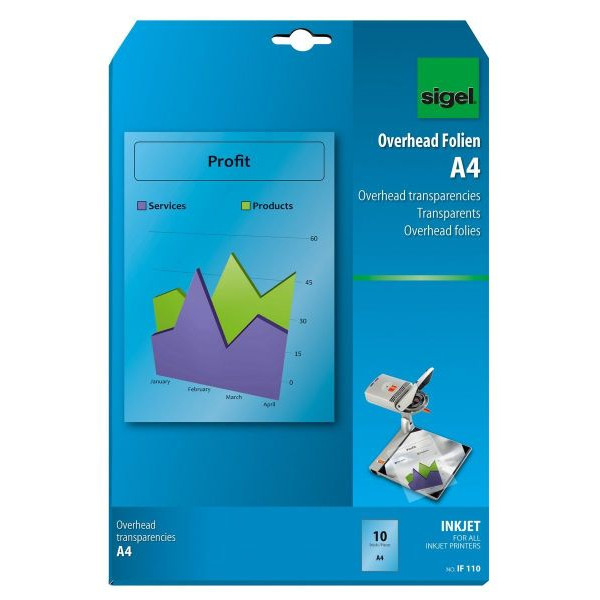 4004360992247 - Inkjetfolie IF 110 A4 für Inkjetdrucker 01mm Overhead-Folie transparent klar 4004360992247 10 Blatt