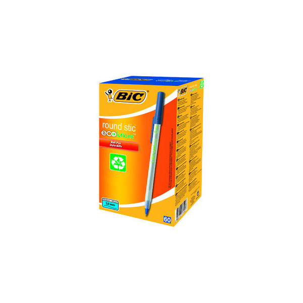 Bic Kugelschreiber ECOlutions Round Stic transparent/blau Mine 0,4mm Schreibfarbe blau 3086123256651 Bic