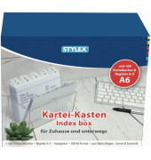 49972 Reg+100Kar 16x13,5x8,5cm Karteikasten Plastik transp.A6