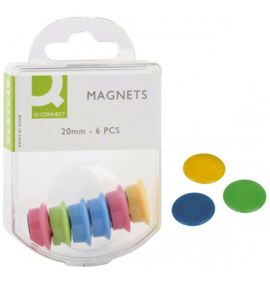 Haftmagnet KF02040, Rund, 20mm &Oslash;, farbig sortiert, 300g