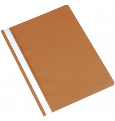 Schnellhefter Standard-Schnellhefter-Serie KF16555, A4, braun, Kunststoff, 80g, Vorderdeckel transparent