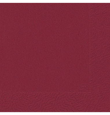 Servietten 24x24cm bordeaux 3-lagig 1/4-Falz