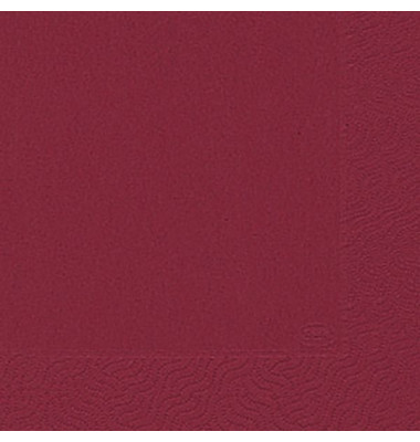 Servietten 24x24cm bordeaux 3-lagig 1/4-Falz