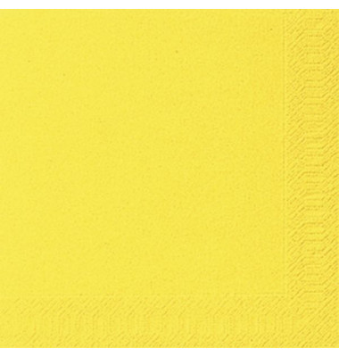 Servietten 104058, gelb / Uni, 3-lagig, 24x24cm