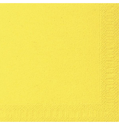 Servietten 104060, gelb / Uni, 3-lagig, 40x40cm
