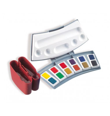 Farbkasten 725D/12, 721886, Aquarellfarbe, 12 Farben, farbig sortiert