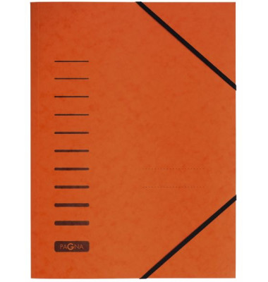 Eckspannmappe 24007-12, A4 orange Karton 335g, f&uuml;r ca. 150 Blatt  (80 g/m&sup2;), mit 3 Einschlagklappen