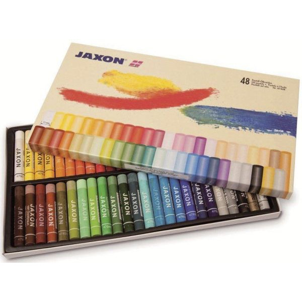 JAXON Pastell-Ölkreide 47448 48er Etui farbig sortiert rund 11x70mm 4010894474487 JAXON 48 Stück