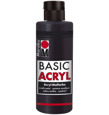 Acrylmalfarbe Basic Acryl 1200 04 073, schwarz, 80ml