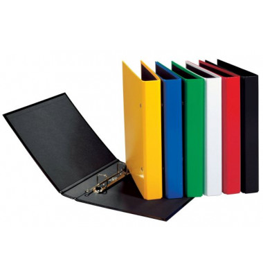Ringbuch Basic Colours 20407-00, A5 2 Ringe 25mm Ring-&Oslash; Polyproplyen (PP) kaschierte Pappe farbig sortiert