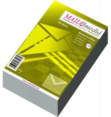 Versandtaschen 30002418, B6, ohne Fenster, nassklebend, lange Seite offen, 75g, weiß