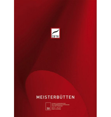 Briefblock 840100 Meisterb&uuml;tten, ohne, Lineatur 20 / blanko, A4, 80g, rot, 50 Blatt