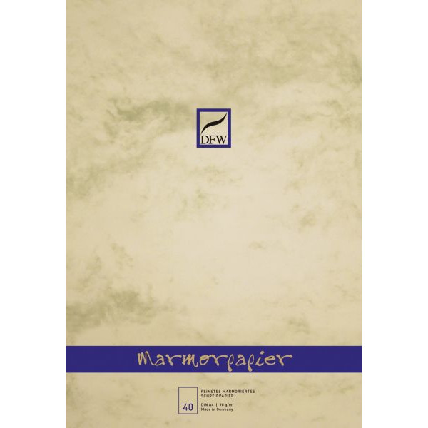 4016182881005 - Briefblock 880100 Marmor Lineatur 20   blanko A4 90g beige 40 Blatt 4016182881005 DFW