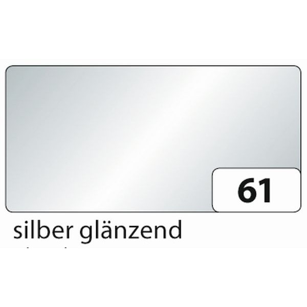 50 Stück Folia Fotokarton 614-5061, silber glänzend, A4, 300g 4001868614619 Folia