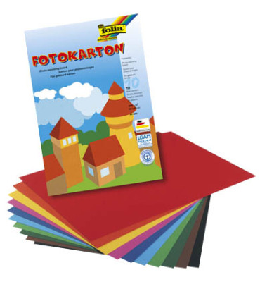 Fotokartonblock 22x32cm farbig sortiert 300g 660