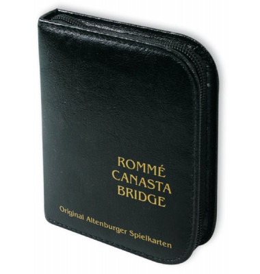 Spielkarten Rommé & Canasta & Bridge französisches Blatt Kunstlederetui