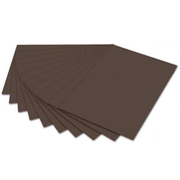 10 Stück Folia Tonzeichenpapier 50x70cm 130g dunkelbraun 6770E 4001868167702 Folia