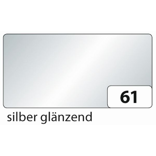 100 Stück Folia Tonzeichenpapier A4 130g silber glänzend 6461 4001868064612 Folia