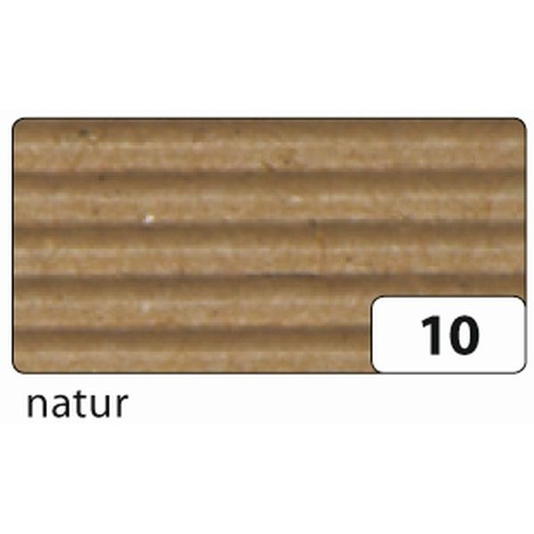 10 Stück Folia Bastelwellpappe E-Welle 50x70cm naturbraun 741010 4001868741100 Folia