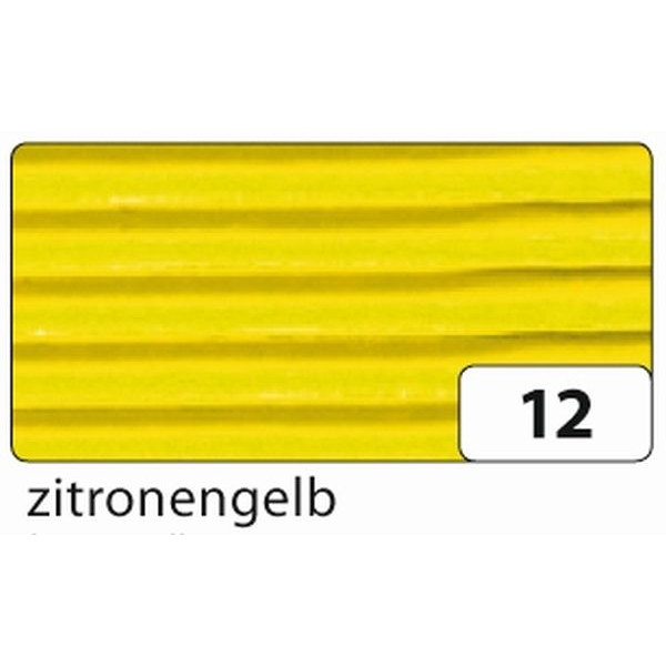 10 Stück Folia Bastelwellpappe E-Welle 50x70cm zitronengelb 741012 4001868741124 Folia
