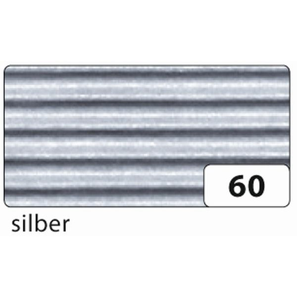 10 Stück Folia Bastelwellpappe E-Welle 50x70cm silber 741060 4001868741605 Folia