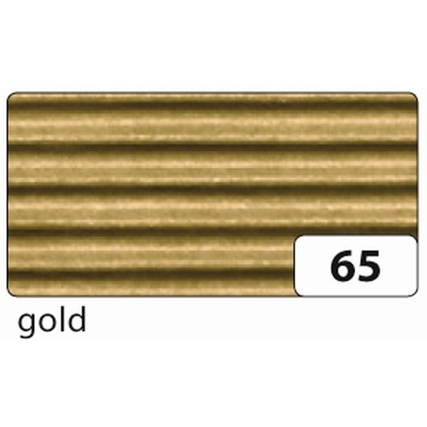 10 Stück Folia Bastelwellpappe E-Welle 50x70cm  gold 741065 4001868741650 Folia