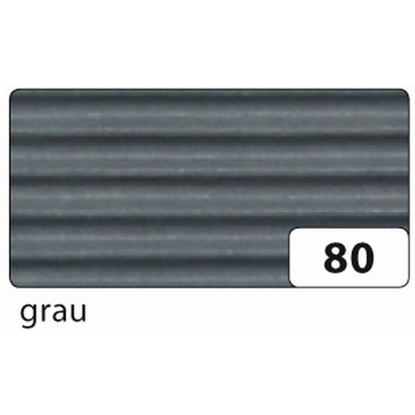 10 Stück Folia Bastelwellpappe E-Welle 50x70cm grau 741080 4001868741803 Folia