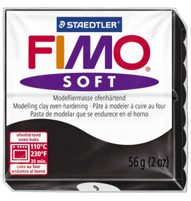 8020-9 Soft 56g Modelliermasse Fimo schwarz