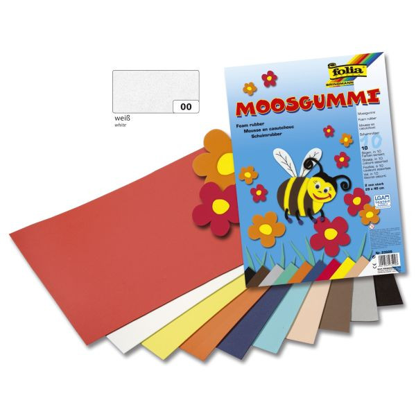 4001868231007 - Bastelmoosgummi 20x29cm 2mm stark weiß 231000 4001868231007 10 Bogen 4001868231007 - Bastelmoosgummi 20x29cm 2mm stark weiß 231000 4001868231007 10 Bogen