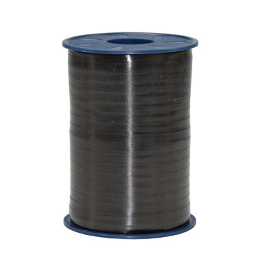 Geschenkband 2525613, Gl&auml;nzend, 5mm x 500m, schwarz