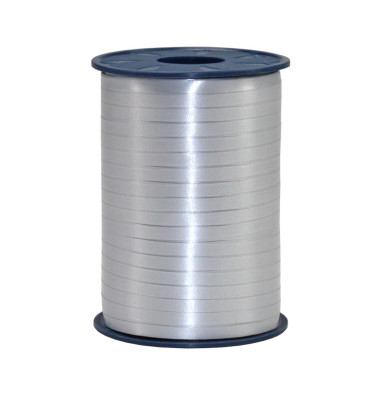Geschenkband 2525631, Gl&auml;nzend, 5mm x 500m, silber