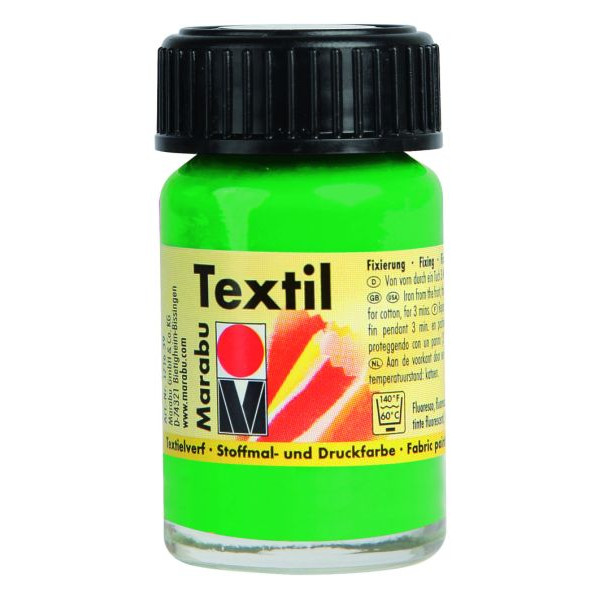 5 Stück Marabu Stoffmalfarbe Textil 1716 39 062, hellgrün, 15ml 4007751056092 Marabu 15 Milliliter