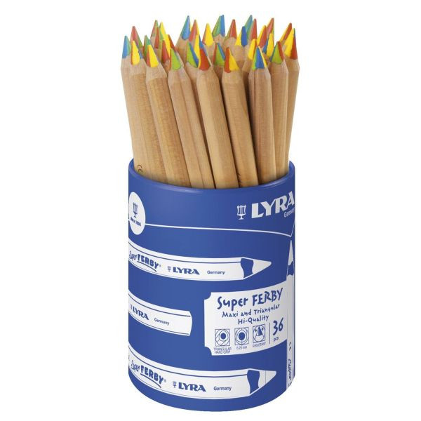 Lyra Buntstifte-Set 4- Color, 3713361, 36-vierfarbig sortiert, dreikant, Runddose 4084900451786 Lyra 36 Stück