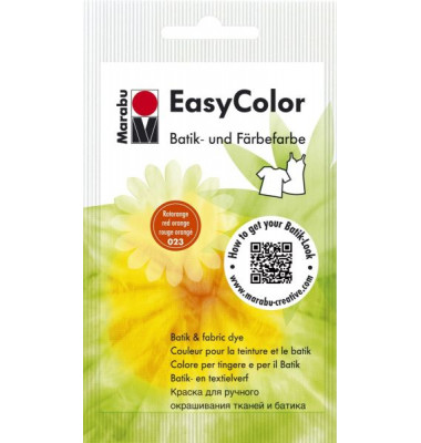 Batik- und Färbefarbe Easy Color 1735 22 023, rotorange, 25g