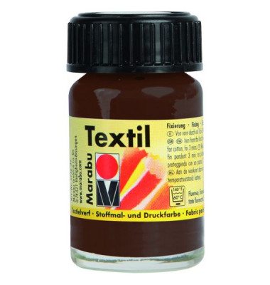 Stoffmalfarbe Textil 1716 39 045, dunkelbraun, 15ml