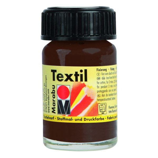 5 Stück Marabu Stoffmalfarbe Textil 1716 39 045, dunkelbraun, 15ml 4007751009623 Marabu 15 Milliliter