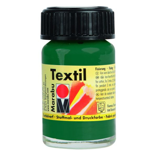5 Stück Marabu Stoffmalfarbe Textil 1716 39 068, dunkelgrün, 15ml 4007751056108 Marabu 15 Milliliter